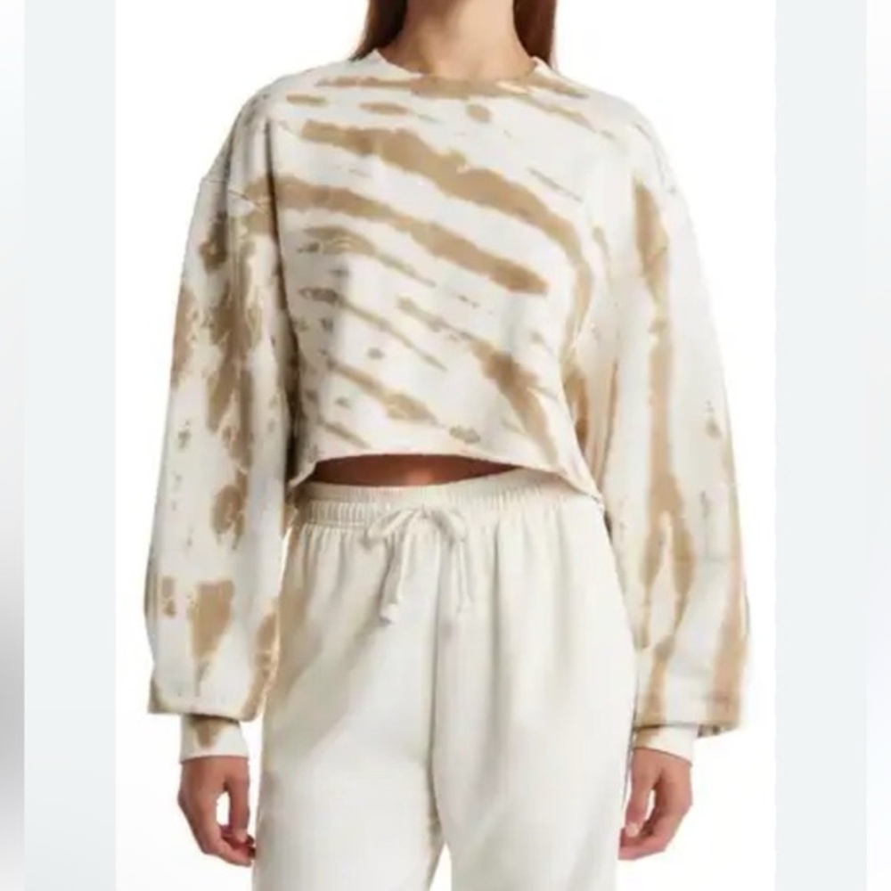 Good American Tie Dye Cropped Sweatshirt, Size 4 - USA-Made Essential